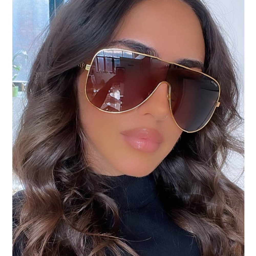 NEW Gucci GG1436S Gold Metal Shield Brown Sunglasses $640 - Picture 2 of 8